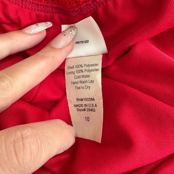 Y2K Frederick's of Hollywood Red Floral Print Dress Mini Size 10 - Picture 6 of 6